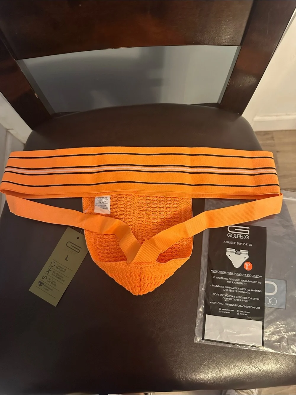 Goldbergh Neon Orange Striped Waistband Jock Brief